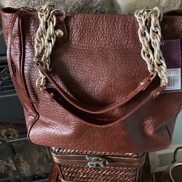 Elliott Lucca NWTS leather tote shoulder bag chain - Picture 3 of 16